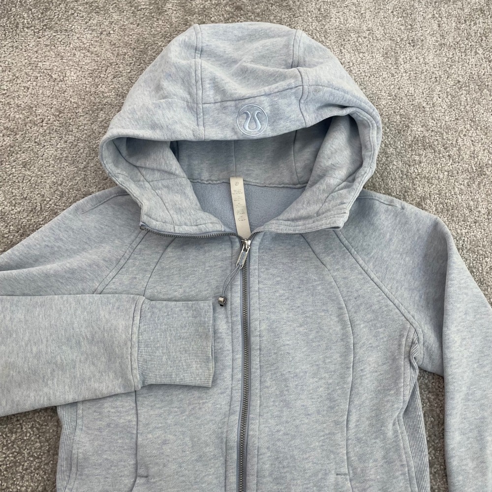 Lululemon Hoodie Womens 6 Full Zip Light Blue Cotton Blend Sweatshirt